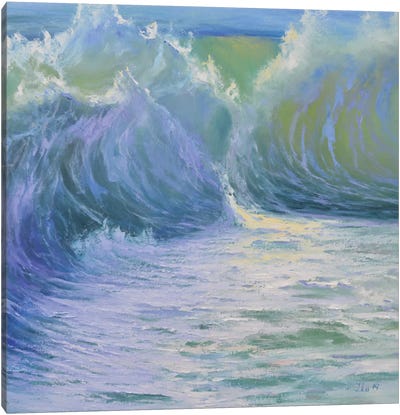 Cascading Waves Of The Caribbean Canvas Art Print - Perano Art