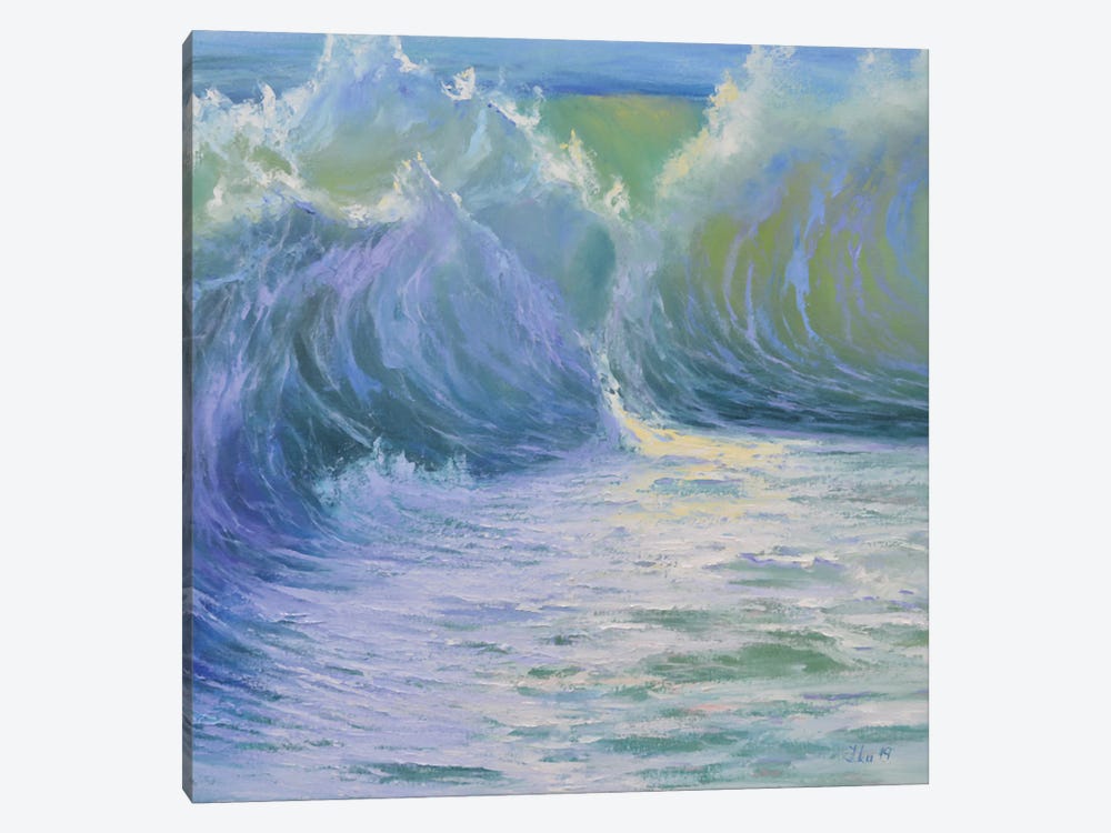 Cascading Waves Of The Caribbean by Elena Lukina 1-piece Canvas Artwork