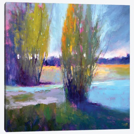 Evening Colors By The River Canvas Print #LKL66} by Elena Lukina Canvas Artwork