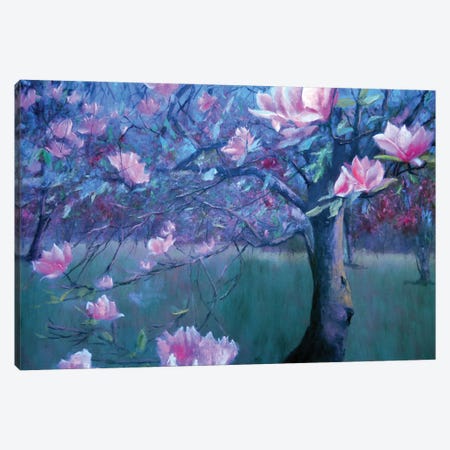 Magnolia In Bloom Canvas Print #LKL67} by Elena Lukina Canvas Artwork