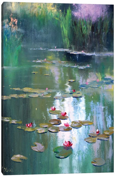 Spring Pond Canvas Art Print - Lily Art