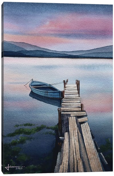 Tranquil Canvas Art Print - Rowboat Art