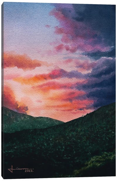 Pastel Sunset Canvas Art Print - Cloud Art