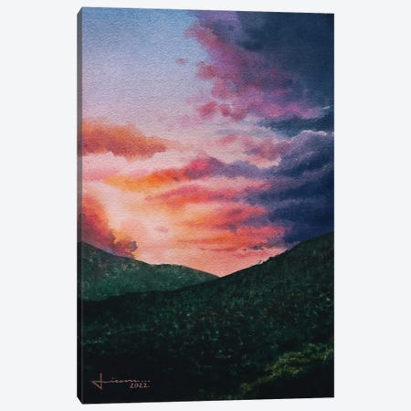 Pastel Sunset Canvas Print #LKM107} by Liam Kumawat Canvas Wall Art