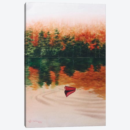 Red Boat II Canvas Print #LKM109} by Liam Kumawat Canvas Print