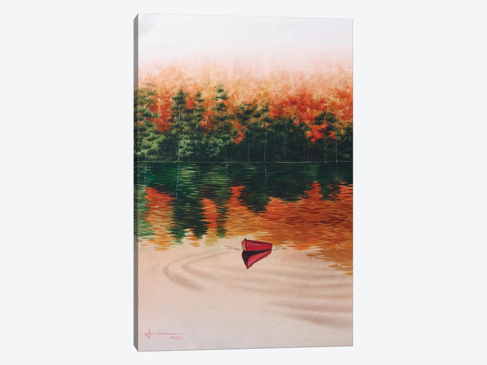 Red Boat II by Liam Kumawat 1-piece Canvas Art Print