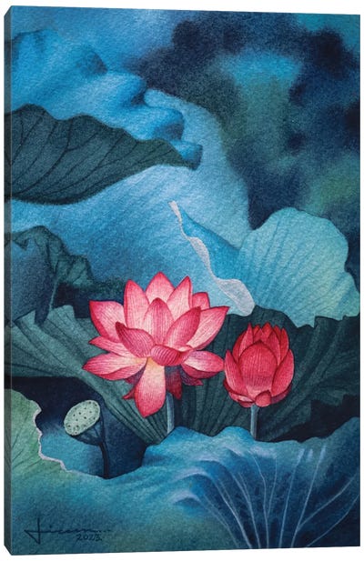 Pink Flowers II Canvas Art Print - Liam Kumawat