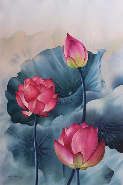 Liam Kumawat: Pink Flowers III by Liam Kumawat