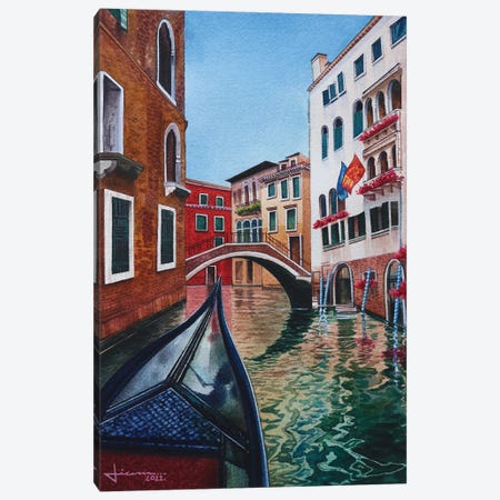 Venice Canal IV Canvas Print #LKM124} by Liam Kumawat Canvas Artwork