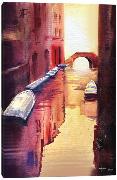 Venice Canal I Canvas Art Print - Liam Kumawat