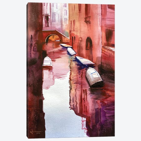 Venice Canal II Canvas Print #LKM13} by Liam Kumawat Canvas Art Print