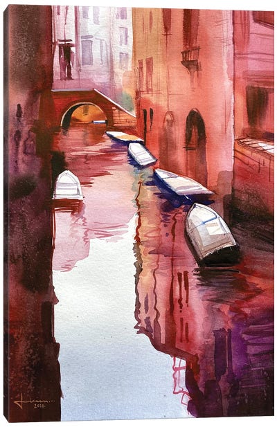 Venice Canal II Canvas Art Print - Liam Kumawat
