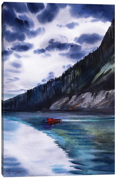 Red Boat Canvas Art Print - Liam Kumawat