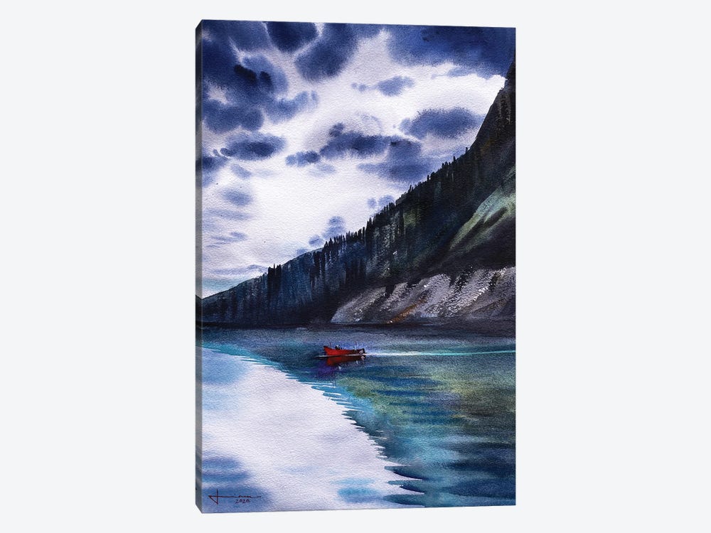 Red Boat by Liam Kumawat 1-piece Canvas Print