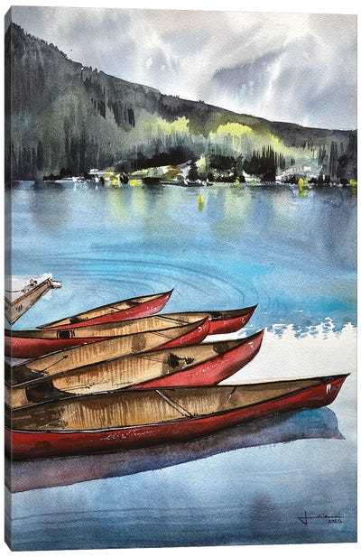 Lake Louise II Canvas Art Print - Canoe Art