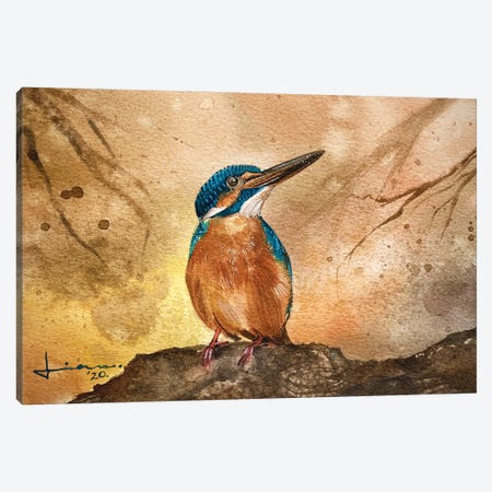 Kingfisher II Canvas Print #LKM32} by Liam Kumawat Canvas Art Print