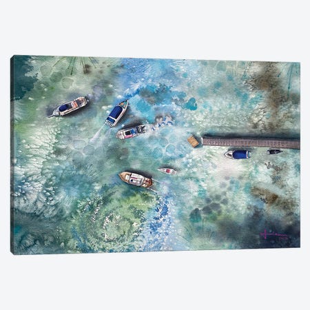 Dock Canvas Print #LKM35} by Liam Kumawat Canvas Artwork