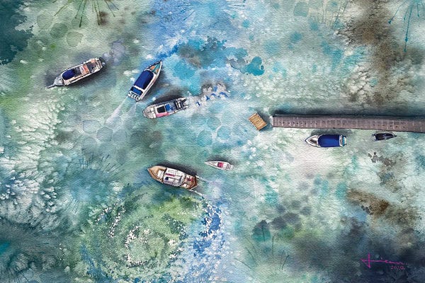 Intricate Watercolors: Dock by Liam Kumawat