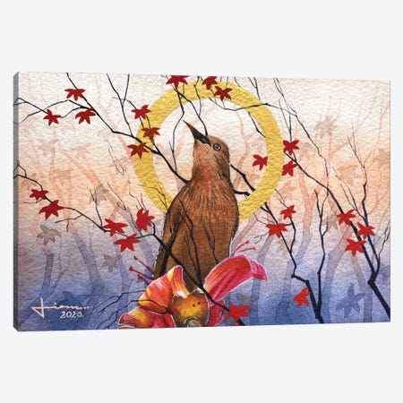 Chestnut tailed starling Canvas Print #LKM37} by Liam Kumawat Canvas Wall Art
