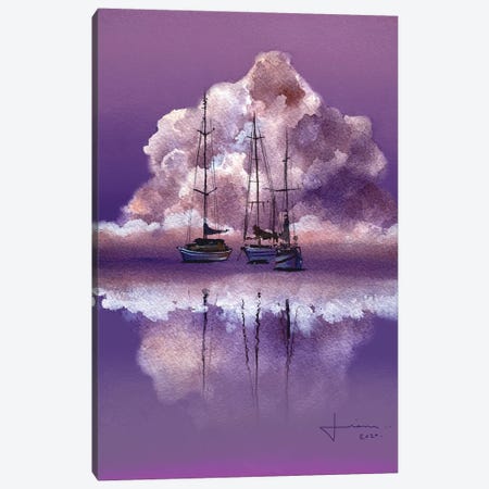 Purple Horizon Canvas Print #LKM38} by Liam Kumawat Art Print