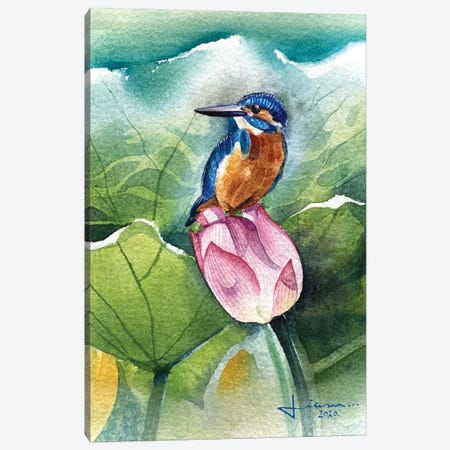 Kingfisher Canvas Print #LKM41} by Liam Kumawat Canvas Artwork
