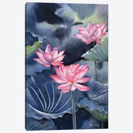 Water Lily III Canvas Print #LKM56} by Liam Kumawat Canvas Art