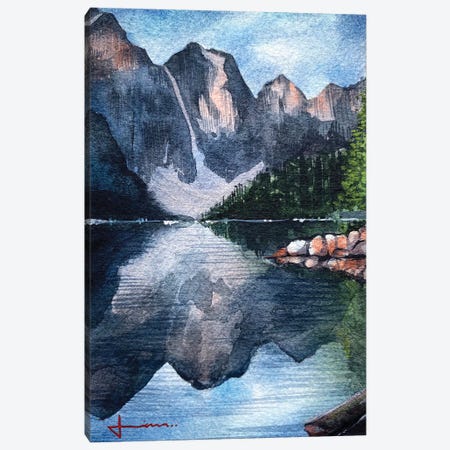 Mountain Reflection Canvas Print #LKM59} by Liam Kumawat Art Print