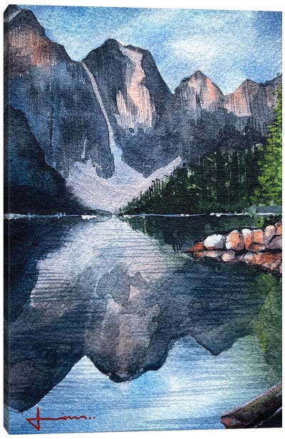 Mountain Reflection Canvas Art Print - Liam Kumawat