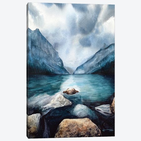 Rocky Water Edge Canvas Print #LKM6} by Liam Kumawat Canvas Art