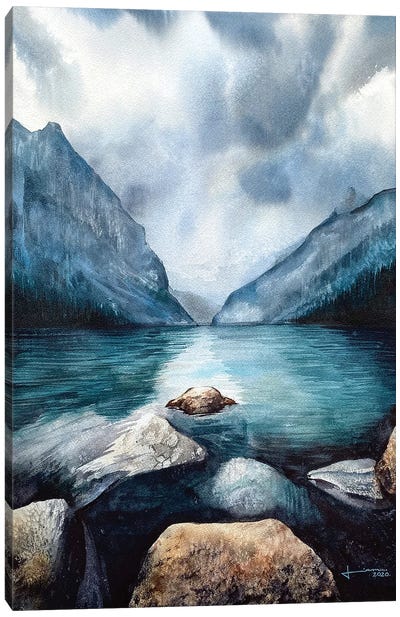Rocky Water Edge Canvas Art Print - Liam Kumawat