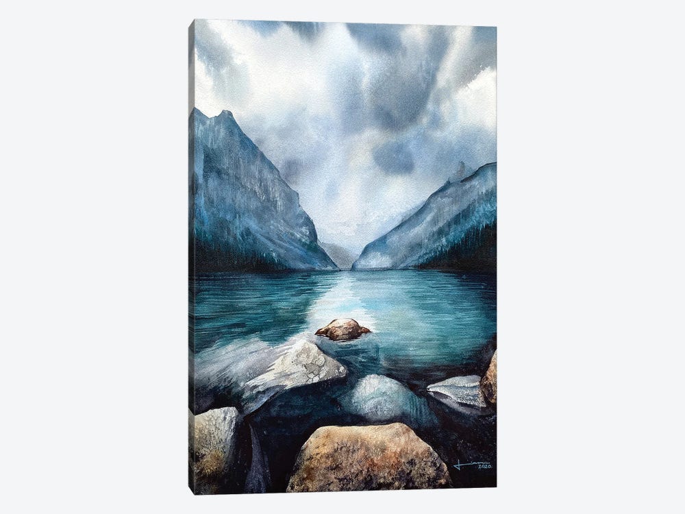 Rocky Water Edge by Liam Kumawat 1-piece Canvas Artwork