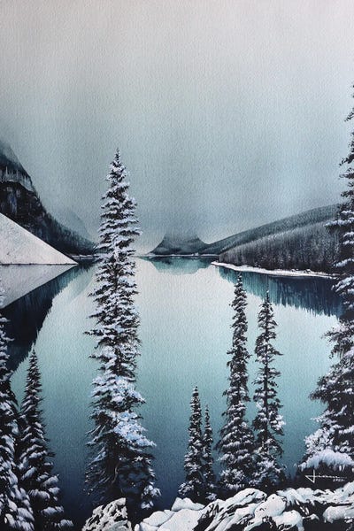 Winter Lake by Liam Kumawat metal wall art