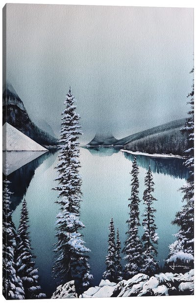 Winter Lake Canvas Art Print