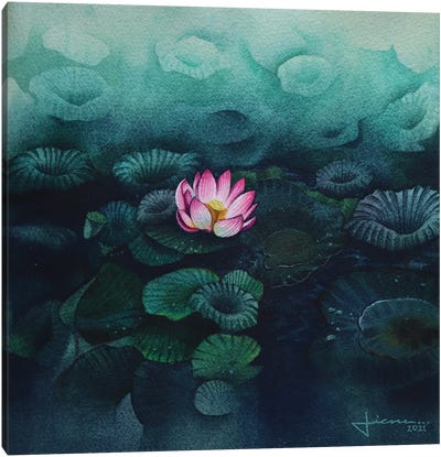 Lily Pads Canvas Art Print - Liam Kumawat