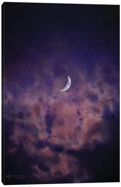 Luna Canvas Art Print - Crescent Moon Art