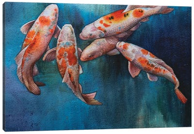 Untitled VI Canvas Art Print - Koi Fish Art