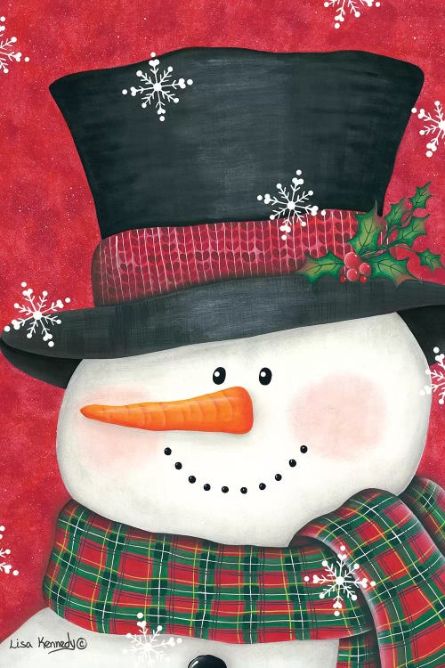 Holly & Red Plaid Snowman