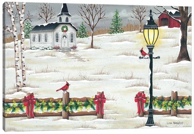 Christmas Lamppost Canvas Art Print - Christmas Scenes