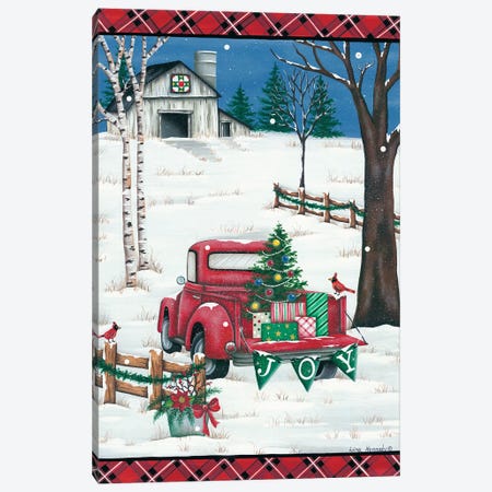 Christmas Joy Truck Canvas Print #LKN23} by Lisa Kennedy Canvas Print