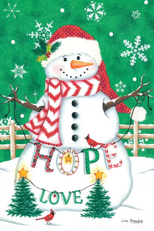Merry Snowman by Lisa Kennedy wall art