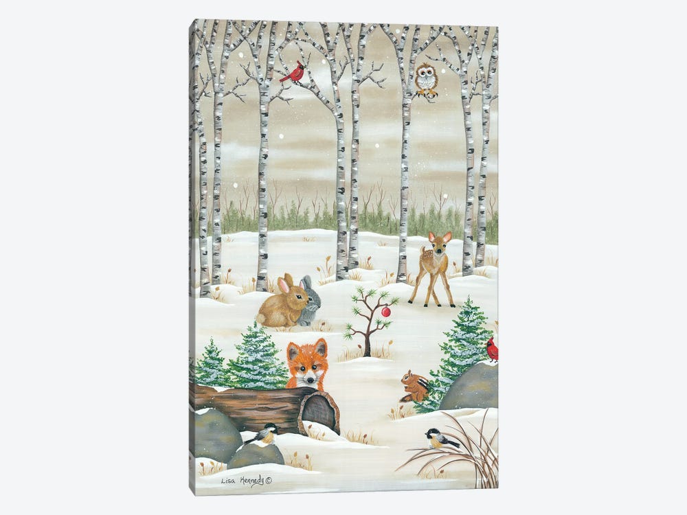 Woodland Critters by Lisa Kennedy 1-piece Canvas Art Print