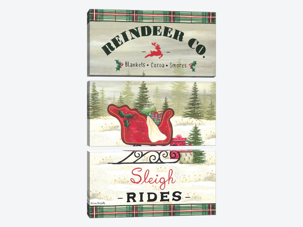 Sleigh Rides by Lisa Kennedy 3-piece Art Print
