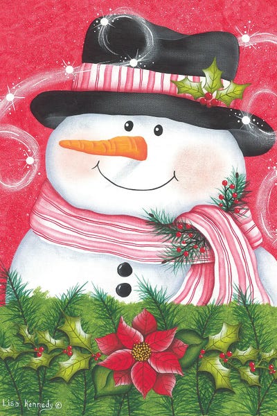 Poinsettias: Snowman & Poinsettia by Lisa Kennedy