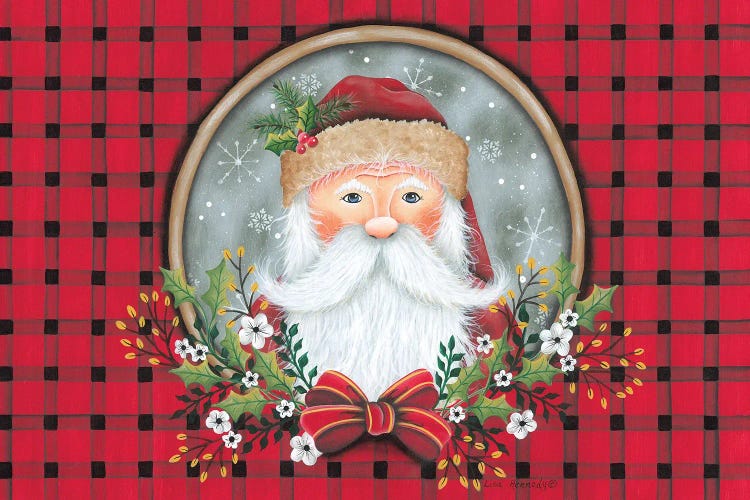 Primitive Santa Portrait by Lisa Kennedy wall art