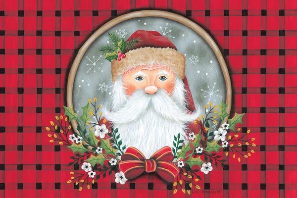 Vintage Christmas: Primitive Santa Portrait by Lisa Kennedy