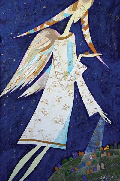 Angels For Us by Neli Lukashyk framed canvas print