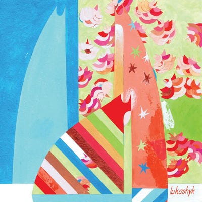 By The Sakura by Neli Lukashyk framed canvas print