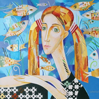 Aquarium. Barcelona. by Neli Lukashyk framed canvas print