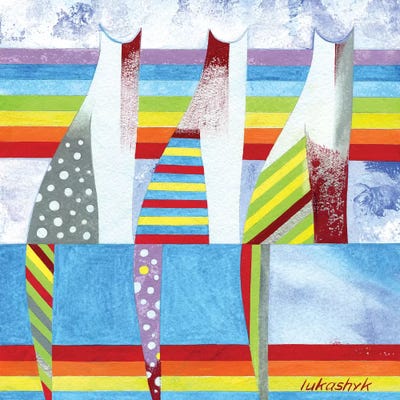 Rainbow Cats by Neli Lukashyk framed canvas print