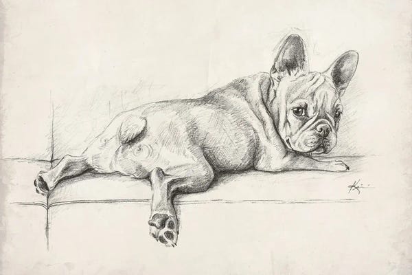 Fine Art Print: Frenchie Couch Potato by Lindsay Kivi